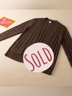 Women’s Brown Cable Knit Sweater cardigan